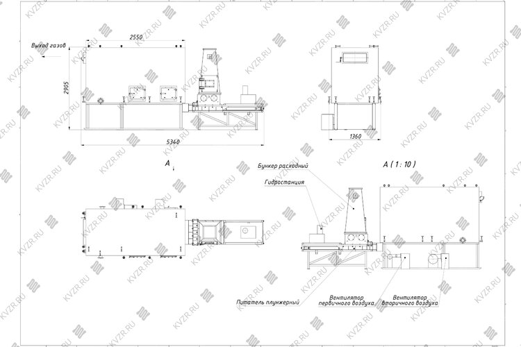 Котел на опилках 0.63 МВт чертеж